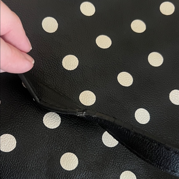 Betsey Johnson Black & White Polka Dot Shoulder Bag with Bow - Picture 5 of 9